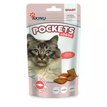 Akinu Pockets lososové polštářky pro kočky 40g