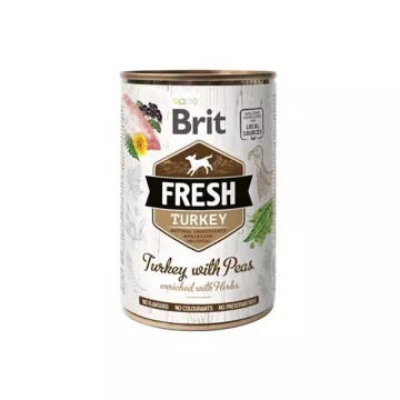 Brit Fresh Dog konzerva Turkey with Peas 400g
