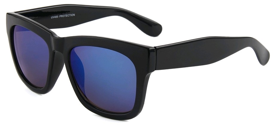 Eclipse Sunglasses Plastic Black frame with dark Blue mirror lens Eclipse Sunglasses Plastic Black frame with dark Blue mirror lens