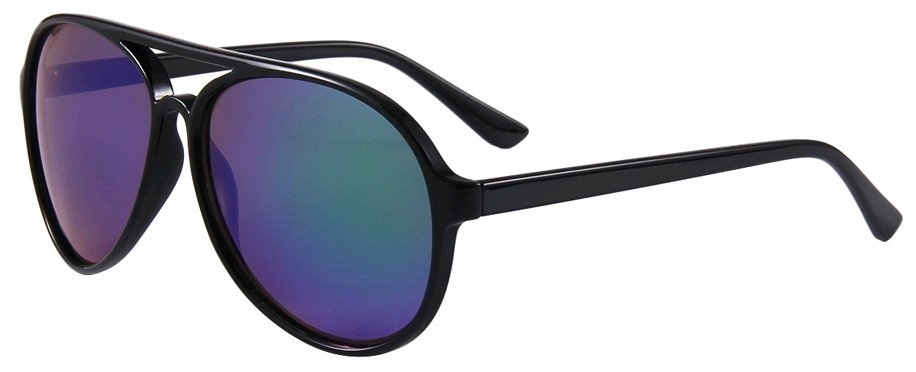Eclipse Sunglasses Slim Black frame with Blue-green mirror lens Eclipse Sunglasses Slim Black frame with Blue-green mirror lens