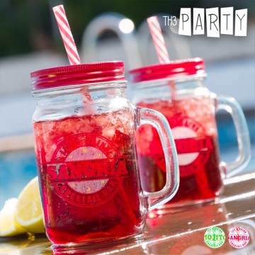 Pohár s Viečkom a Slamkou Cocktail Bar Th3 Party - Sangría Pohár s Viečkom a Slamkou Cocktail Bar Th3 Party - Sangría