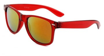 Sluneční brýle Eclipse Plastic transparent Red frame with Red mirror lens Sluneční brýle Eclipse Plastic transparent Red frame with Red mirror lens