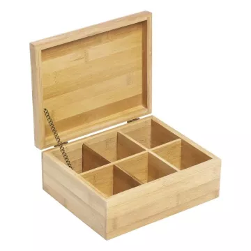 Dřevěná krabička na čaj 6 přihrádek