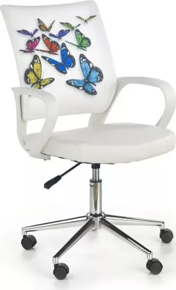 Halmar Dětská židle Ibis Butterfly, bílá s…