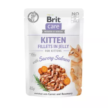 Brit Care Cat Fillets in Jelly Kitten with Salmon 85g