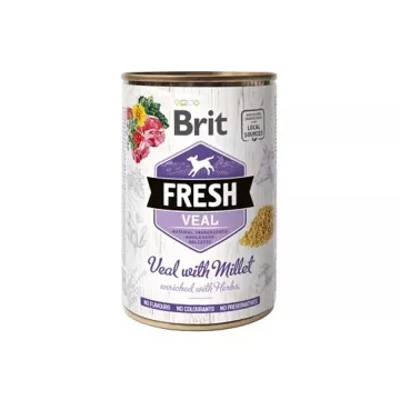 Brit Fresh Dog konzerva Veal with Millet 400g