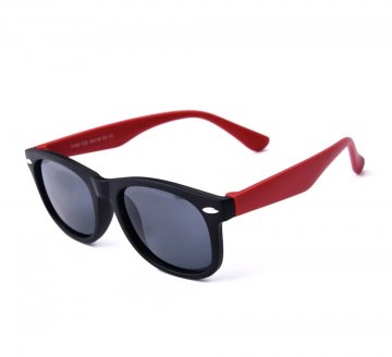 Sluneční brýle Eclipse Kids Black silica frame with Red temple and Smoke lens Sluneční brýle Eclipse Kids Black silica frame with Red temple and Smoke lens