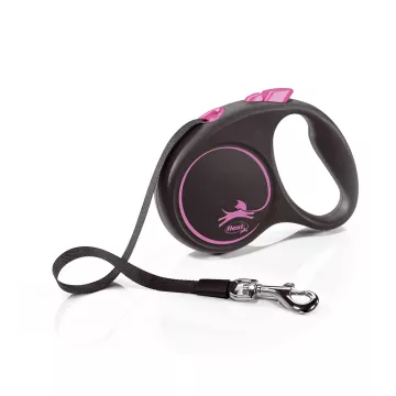Flexi Black Design S růžový pásek 5m