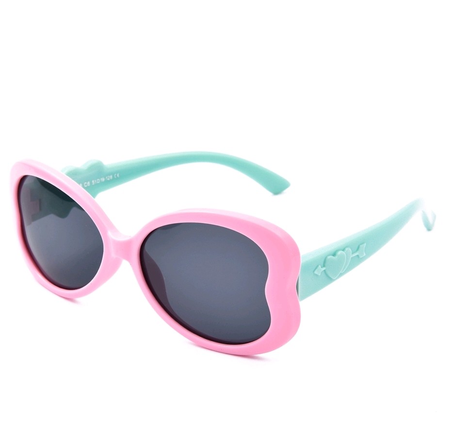 Eclipse Sunglasses Kids Pink silica frame with Blue temple and Smoke lens Eclipse Sunglasses Kids Pink silica frame with Blue temple and Smoke lens